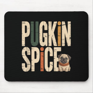 Pugkin Gewürz Lustig Süßer Pug Herbst Kürbisliebha Mousepad