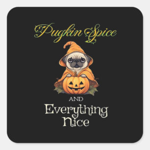 Pugkin Gewürz und alles schön Quadratischer Aufkleber