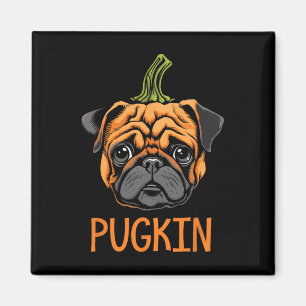 Pugkin Mops Halloween Pumpkin Erntedank Men Wome Magnet
