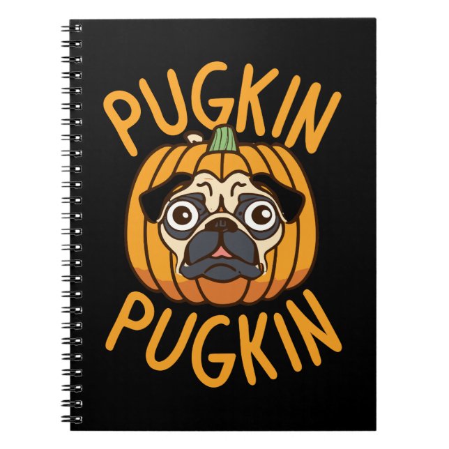 Pugkin Mops Hund Halloween Notizblock (Vorderseite)