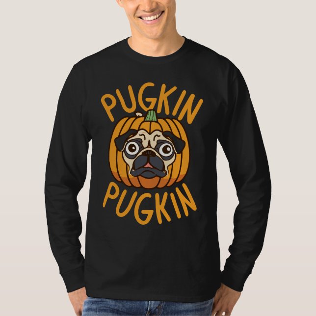 Pugkin Mops Hund Halloween T - Shirt - Spooky T-Sh (Vorderseite)
