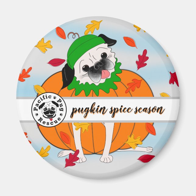 Pugkin Spice : Automne Réfrigérateur Magnet (Devant)