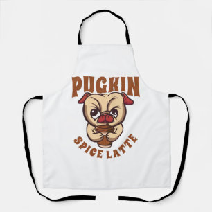 Pugkin Spice Latte Coffee Pumpkin Gewürz Mops Eige Schürze