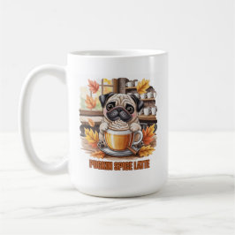 Pugkin Spice Latte – Cute Autumn Pug Coffee Design Kaffeetasse