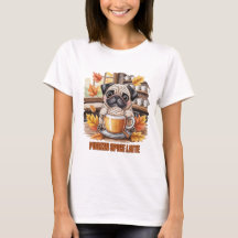 Pugkin Spice Latte Süß Lustiger Herbst Pug Hunde L