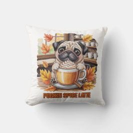 Pugkin Spice Latte – Süßes Herbst-Pug-Kaffeedesign Kissen