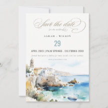 Puglia, Italien Aquarell-Landschaft Hochzeit