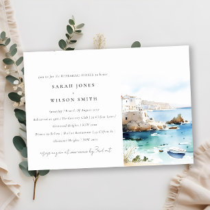 Puglia Italien Aquarell-Landschaft Probedinner Einladung