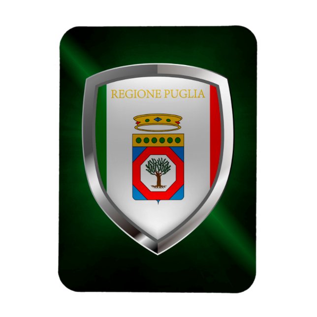 Puglia Mettalic Emblem Magnet (Vertikal)