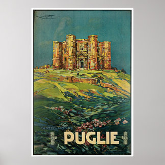 "Puglie ( Pouilles ) affiche Vintage de voyage en