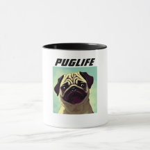 PUGLIFE Carlin Chien Mug Tirer les yeux mignons
