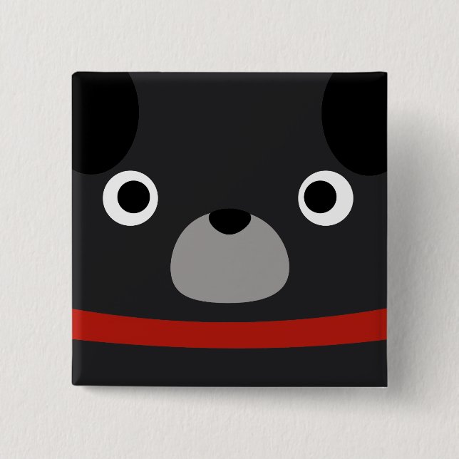 Pugly Mops Button (Vorderseite)