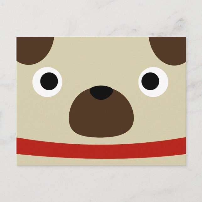 Pugly Mops Postkarte (Vorderseite)
