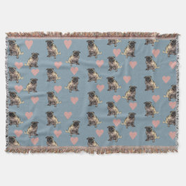 Pugs & hearts decke