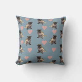 Pugs & hearts kissen