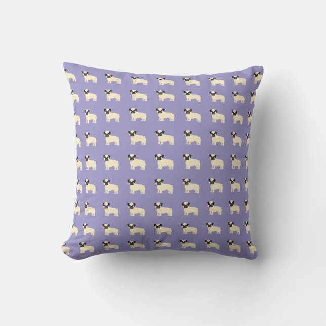 Pugs, Pale Purple Kissen (Vorderseite)