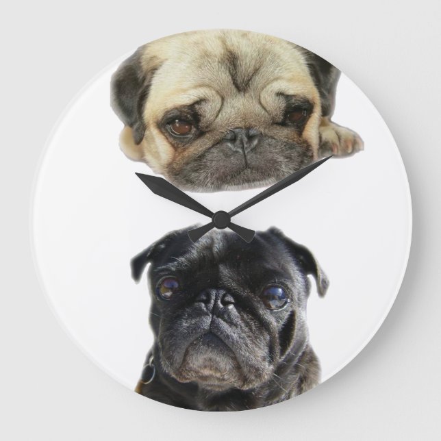 Pugs perca nicht die Stunde Stil Große Wanduhr (Vorderseite)