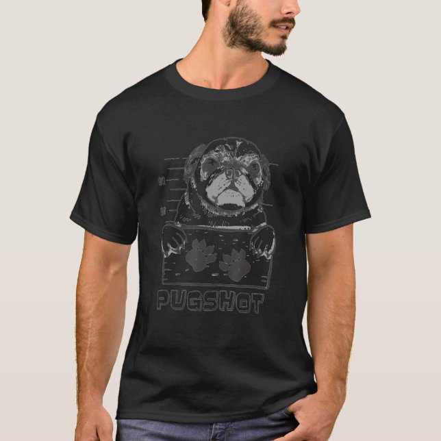 Pugshot Canine Mops Paw T-Shirt (Vorderseite)