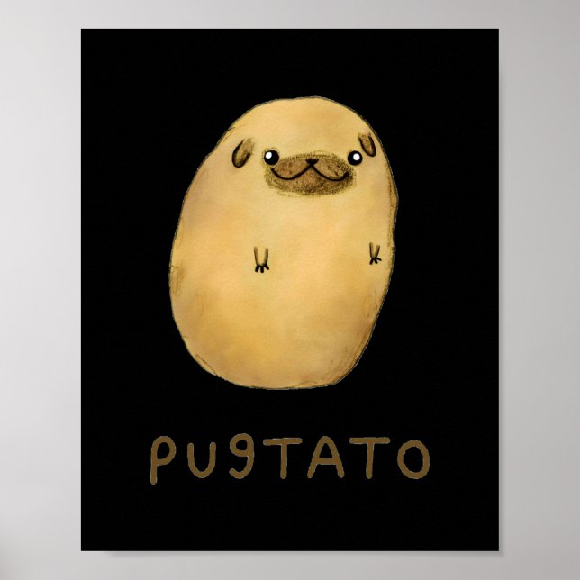 Pugtato Dog Funny Niedlich Poster (Vorne)