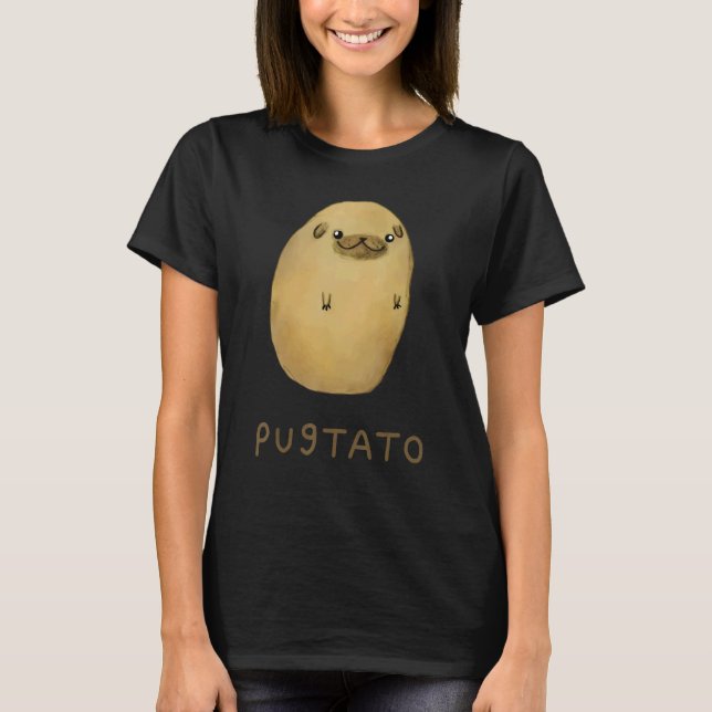 Pugtato Potato Hunde T-Shirt (Vorderseite)