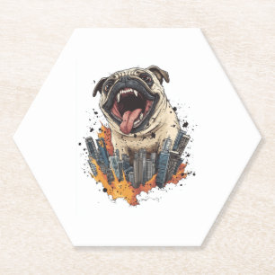 Pugzilla Attacks � Witziger Monster Hund Untersetzer