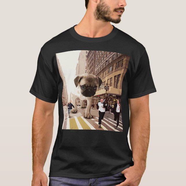 PUGZILLA Funny Mops für Hundefreunde zu Halloween T-Shirt (Vorderseite)