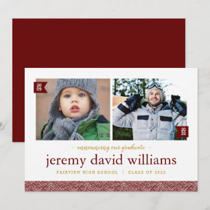 Puis et maintenant 2 Faire-part de graduation phot