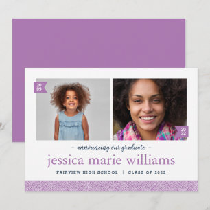 Puis et maintenant 2 Faire-part de graduation phot