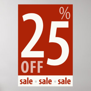 Puissant 25 % DE BON VOYAGE - affiche de vente au 