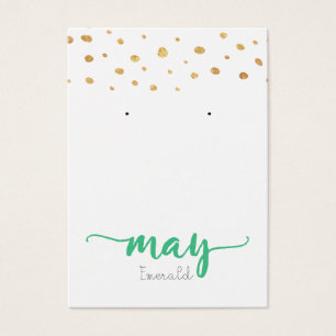 Puisse Emerald Birthstone Eear Carte d'affichage