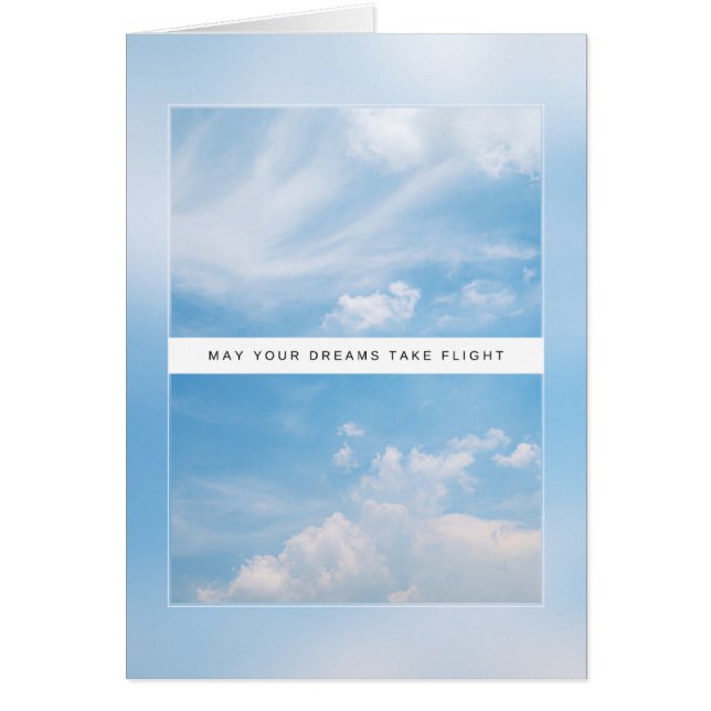 Puisse vos rêves prendre le vol - nuage carte d'an (Devant)