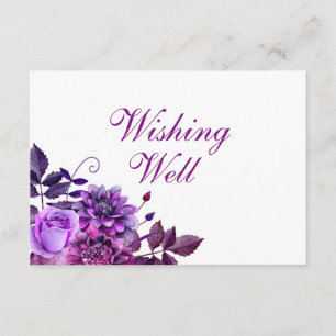 Puits de vœux aux fleurs violettes. Carte encart m