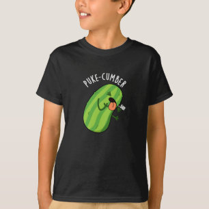 Puke cumber Funny Cucumber Pun Dark BG T-Shirt