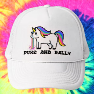 Puke & Rally Regenbogen Einhorn Trucker Mütze   Pi