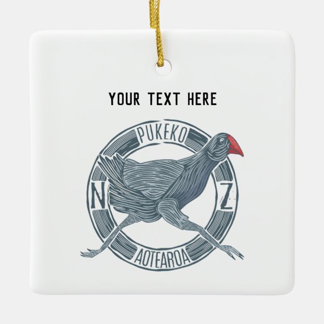 Pukeko NZ-Vogel Keramikornament (Vorderseite)