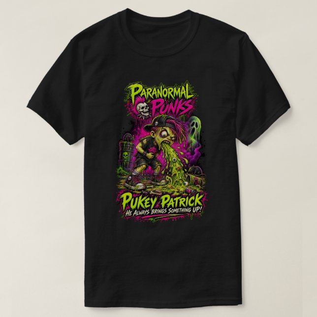 Pukey Patrick — Paranormale Punks T-Shirt (Design vorne)