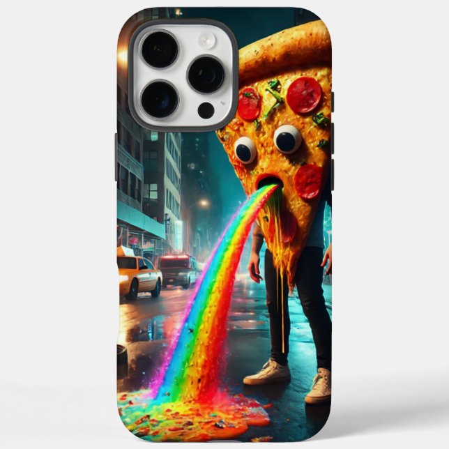 Pukey Pizza iPhone 16 Pro Max Hülle (Rückseite)