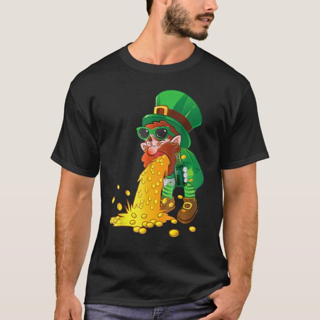 Puking Leprechaun Shirt Funny St Patrick's Day Dri (Vorderseite)