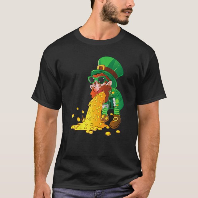 Puking Leprechaun Shirt Funny St Patrick's Day Dri (Vorderseite)