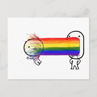 Puking Regenbogenmeme Postkarte
