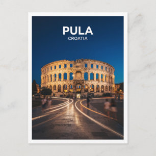 Pula Arena und Abendpromenade, Pula, Kroatien Postkarte