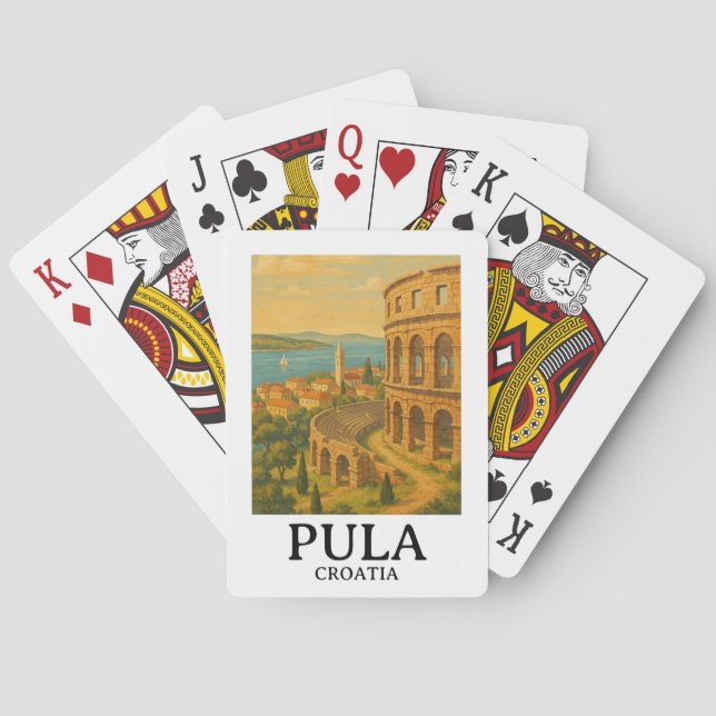 Pula Croatia Reisen Kunst - Küstenstadt Spielkarten (Rückseite)