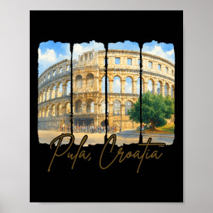 Pula Kroatien Reisende Pinselstrich Pula Kroatien Poster