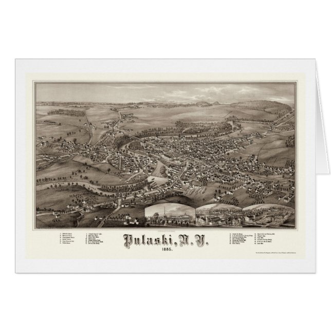 Pulaski, NY panoramische Karte - 1885 (Vorderseite (Horizontal))