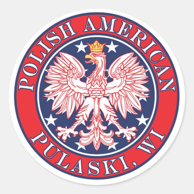 Pulaski Wisconsin Polnisch Runder Aufkleber (Vorderseite)