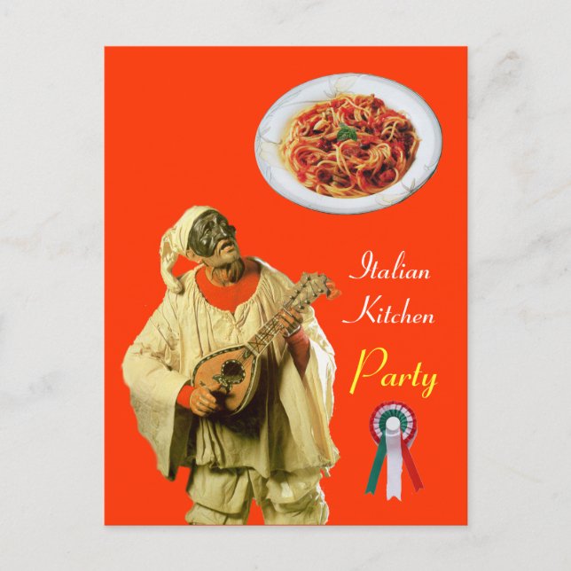 PULCINELLA ITALIAN KITCHEN PARTY Orange Rezept Postkarte (Vorderseite)