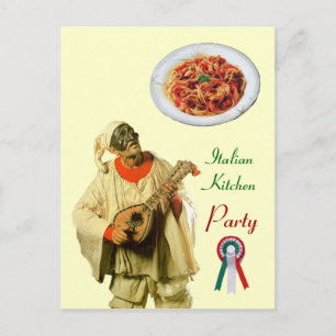 PULCINELLA ITALIENISCHES KÜCHE PARTY Creme Recia Postkarte