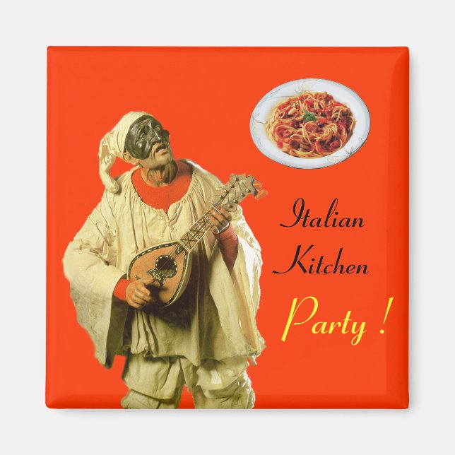 PULCINELLA ITALIENISCHES KÜCHENPARTY, Orange Magnet (Vorne)
