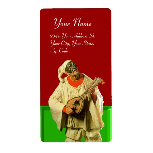 PULCINELLA WITH MANDOLIN red green white (Vorne)