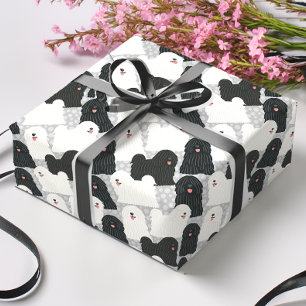 Puli Dog Niedlich Schwarz-Weiß-Polka-Dot Geschenkpapier